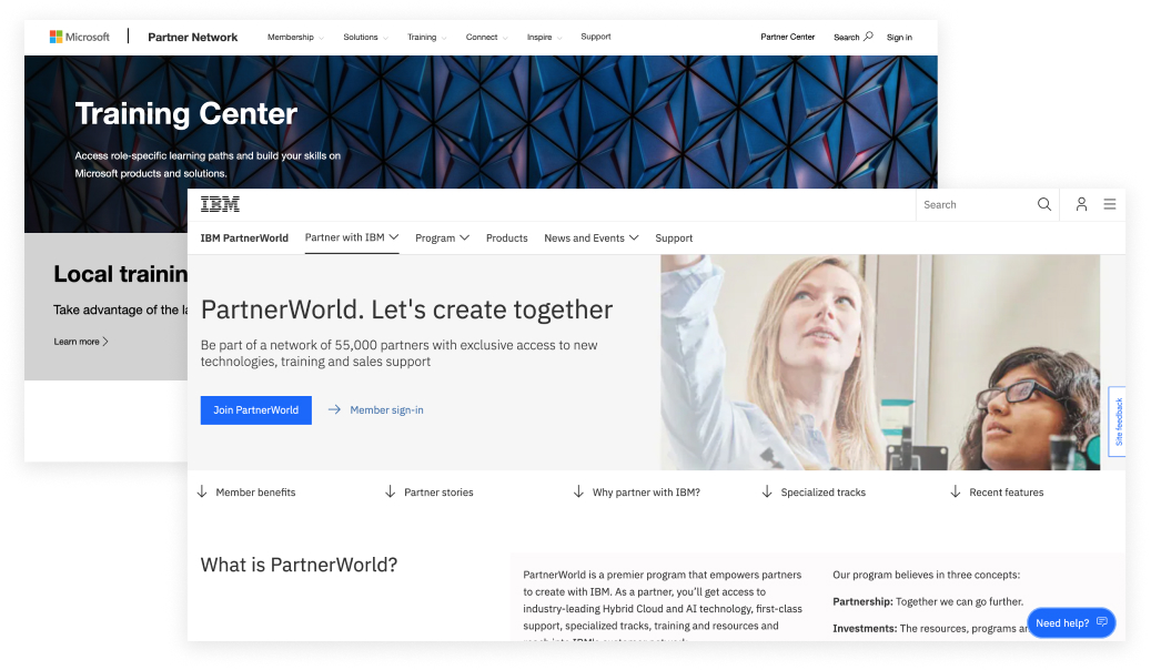Competitor partner portals