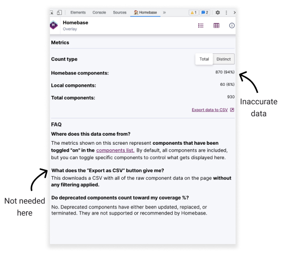 Homebase Coverage Plugin Old Metrics Sidepanel