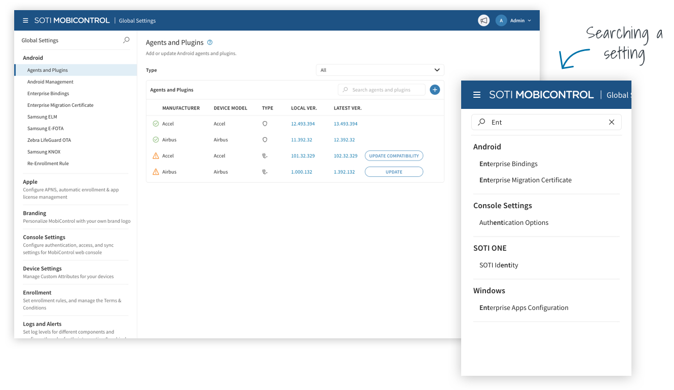 Global Settings High-fidelity Navigation