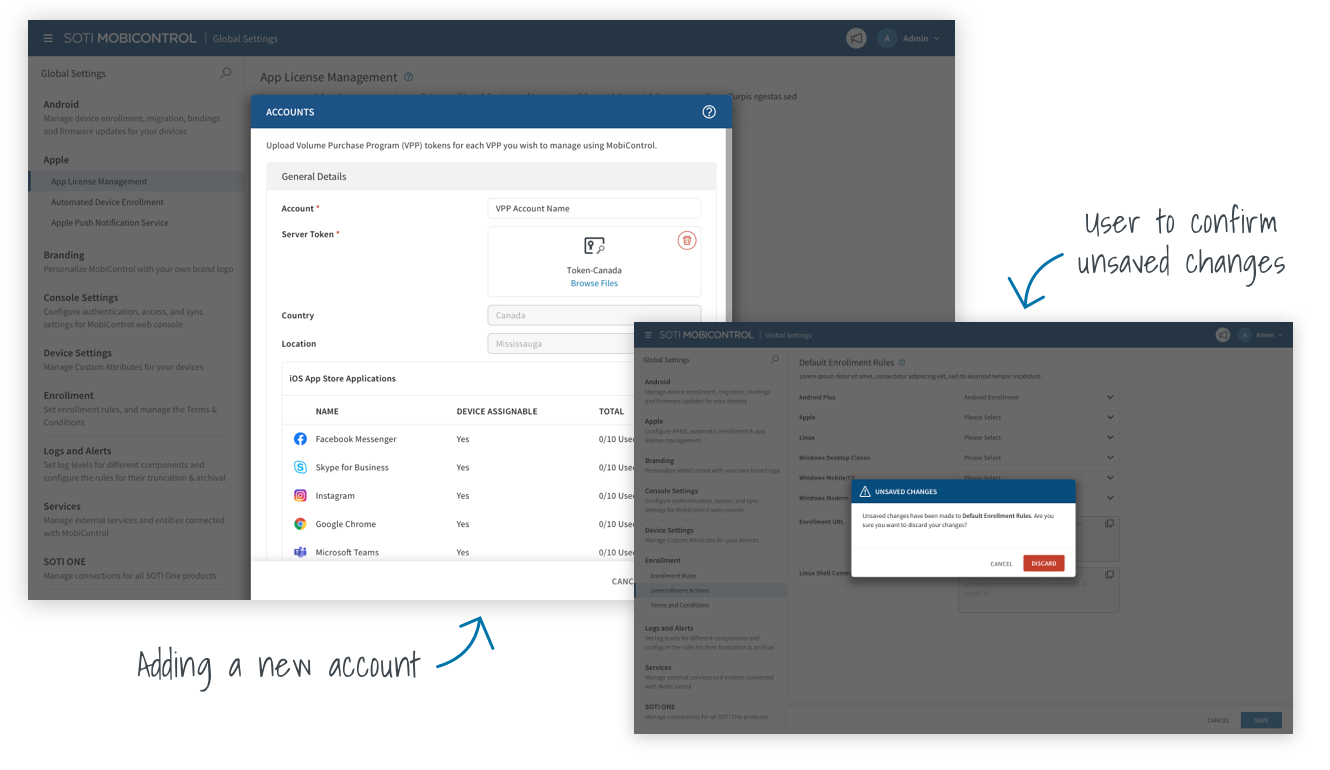 Global Settings High-fidelity Behaviours