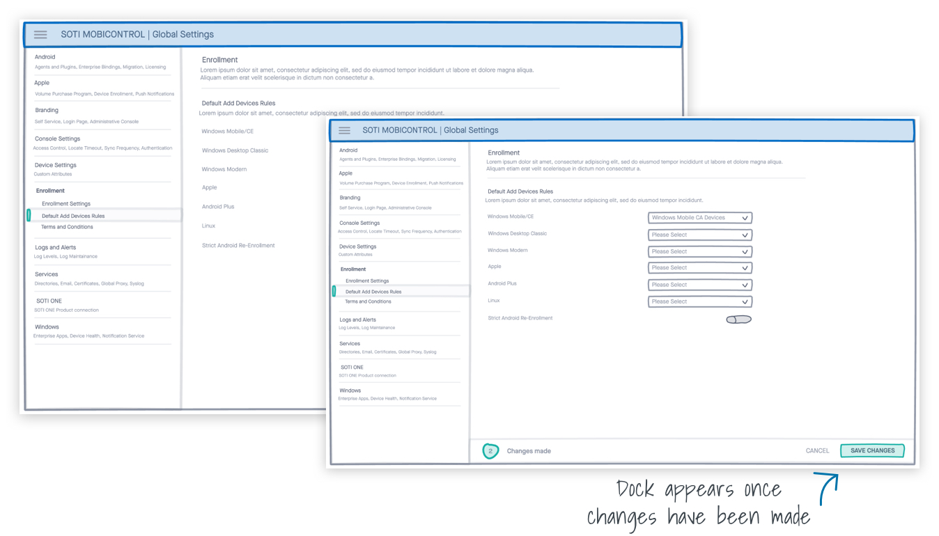 Global Settings Sketch Save Settings
