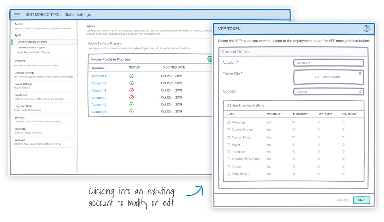 Global Settings Sketch Modify or Edit