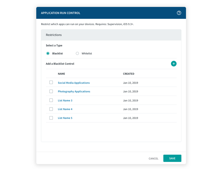 Selection Table Option 1