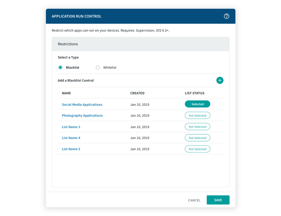 Selection Table Option 2