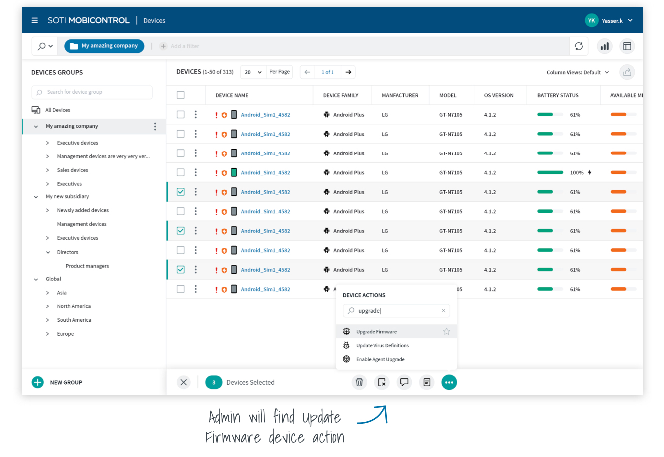 Zebra FOTA Device Action